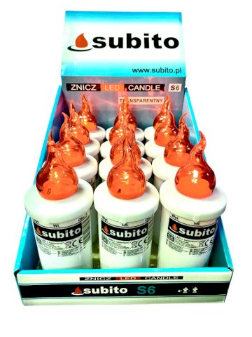 Wkład elektryczny LED Subito S6 czerwony - 12 sztuk