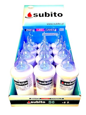 Wkład elektryczny LED Subito S6 biały - 12 sztuk